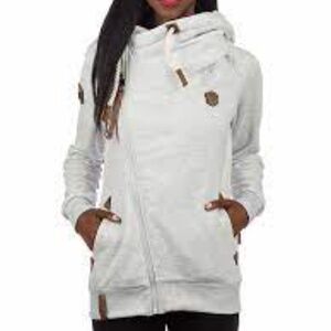 Naketano Women's Off-White Hooded Zip Jacket
